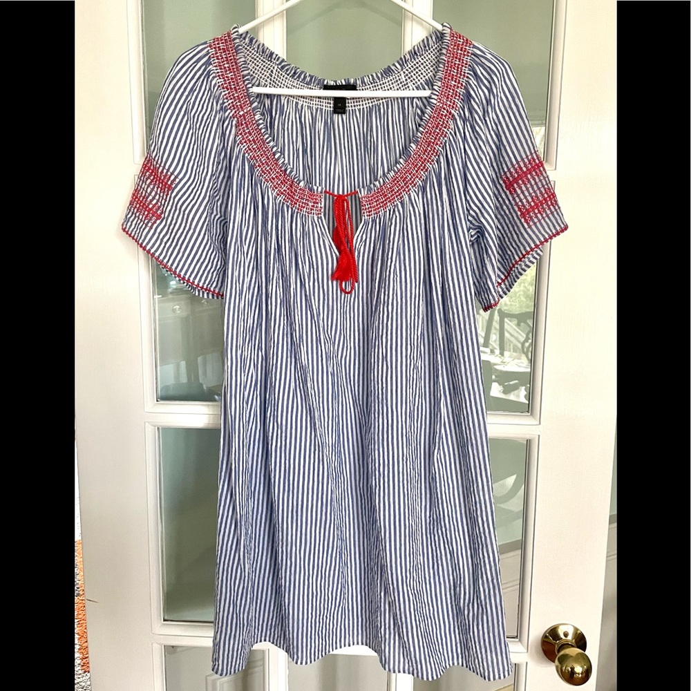 J. Crew Nautical Seersucker Sundress/Beach Dress ⚓️ - Size XS